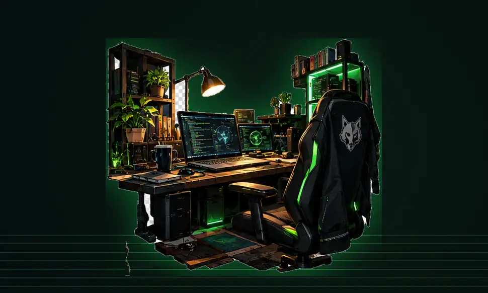 A modest laptop in the original workspace