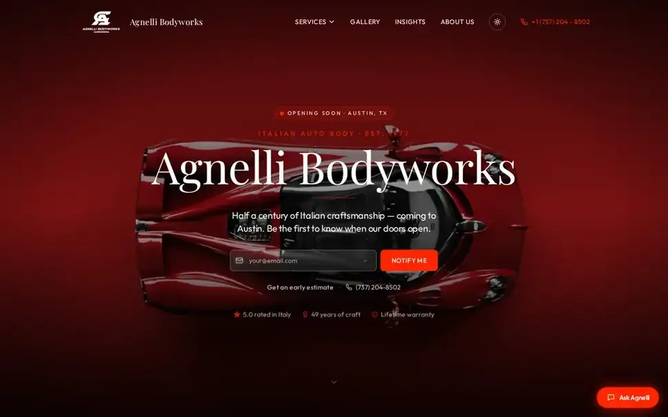 Agnelli Bodyworks website or campaign result